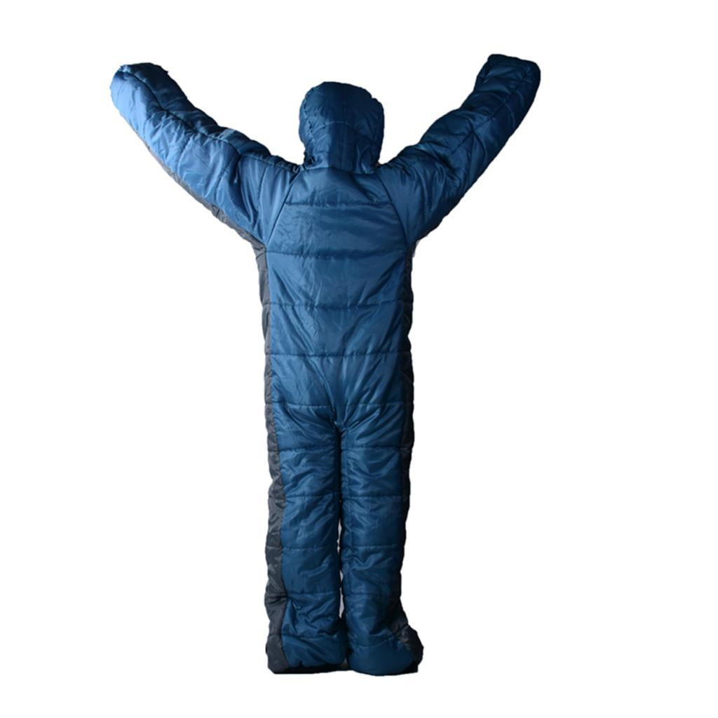Wswqop Adult Full Body Wearable Sleeping Bag with zippers for Outdoor Travel XL