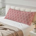 thumbnail image 4 of Coral Pink Morocco Body Pillow Covers 20"x60", Vintage Geometric Plaid Mahbudium Soft Brushed Microfiber Breathable Throw Pillow Covers, Pillowcase with Zipper for Couch Sofa Bedroom Living Room, 4 of 9