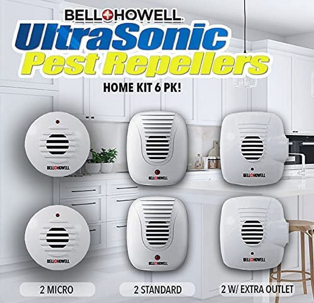 Bell + Howell Ultrasonic Pest Repeller Home Kit (Pack of 6), White