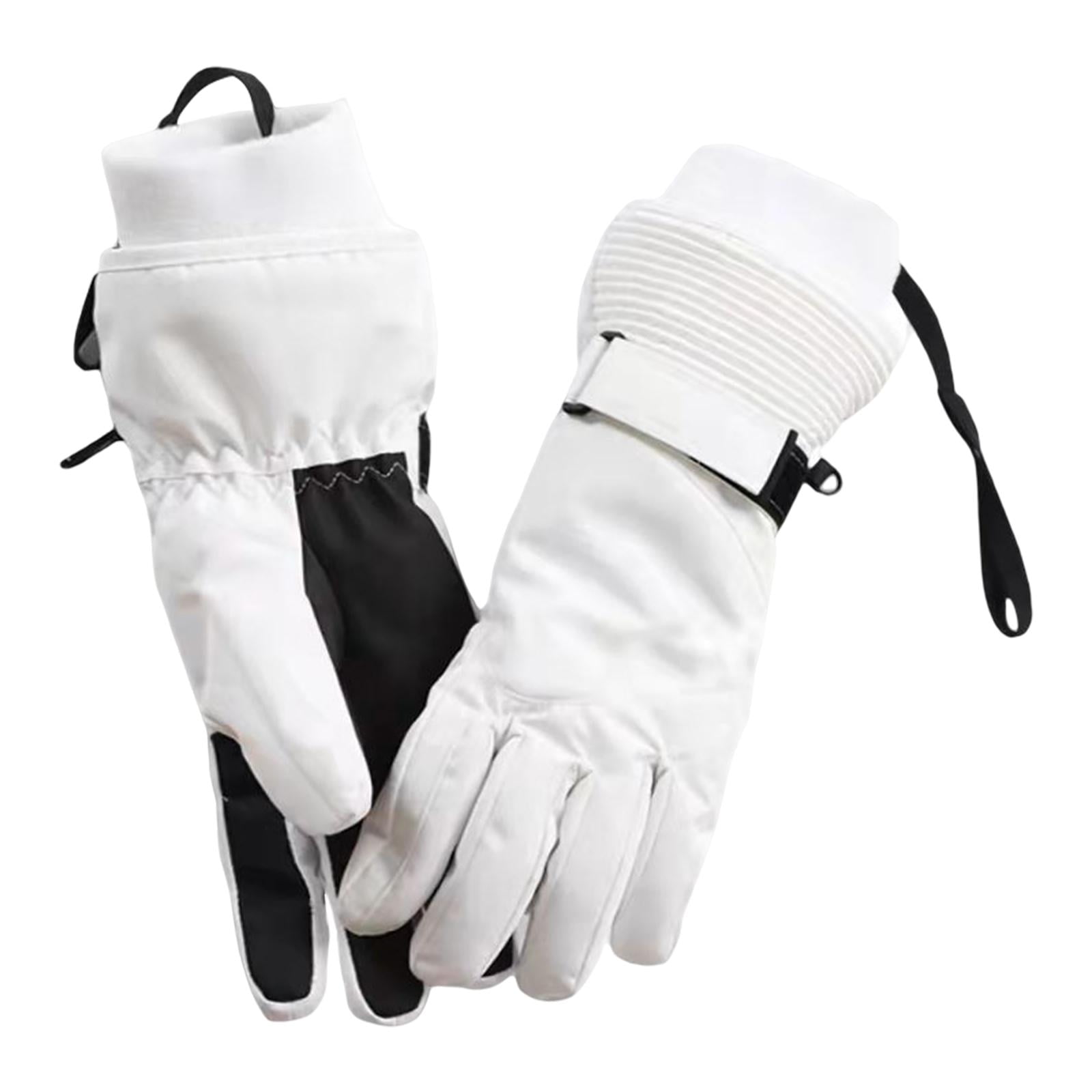 Water Ski Gloves ,High Breathable PU Snowboard Gloves for Skiing,  Snowboarding,Outdoor Sports, Gifts , White L