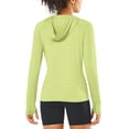 thumbnail image 4 of RYRJJ Women's UPF 50+ Sun Protection Hoodie Breathable Stretch Hiking Shirts Long Sleeve Pullover Tops for Running Outdoor Workout(Green,L), 4 of 9