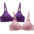 thumbnail image 3 of Sakmal Womens Bras Full Coverage Everyday Bralette Soft T-Shirt Bras for Ladie XL,2-Pack, 3 of 4