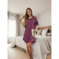 thumbnail image 7 of MINTREUS Women's Nightgown Short Sleeve Nightshirt V Neck Sleep Shirt Loose Loungewear Casual Sleepwear S-3X, 7 of 7