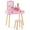 Pink, variant on Costway Kid Vanity Table Chair Set with Mirror Large Storage Drawers Wooden Legs White