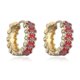 thumbnail image 4 of Pink/black/white Snowflake Shape Enamel Small Hoop Earrings------Product code 79907, 4 of 5