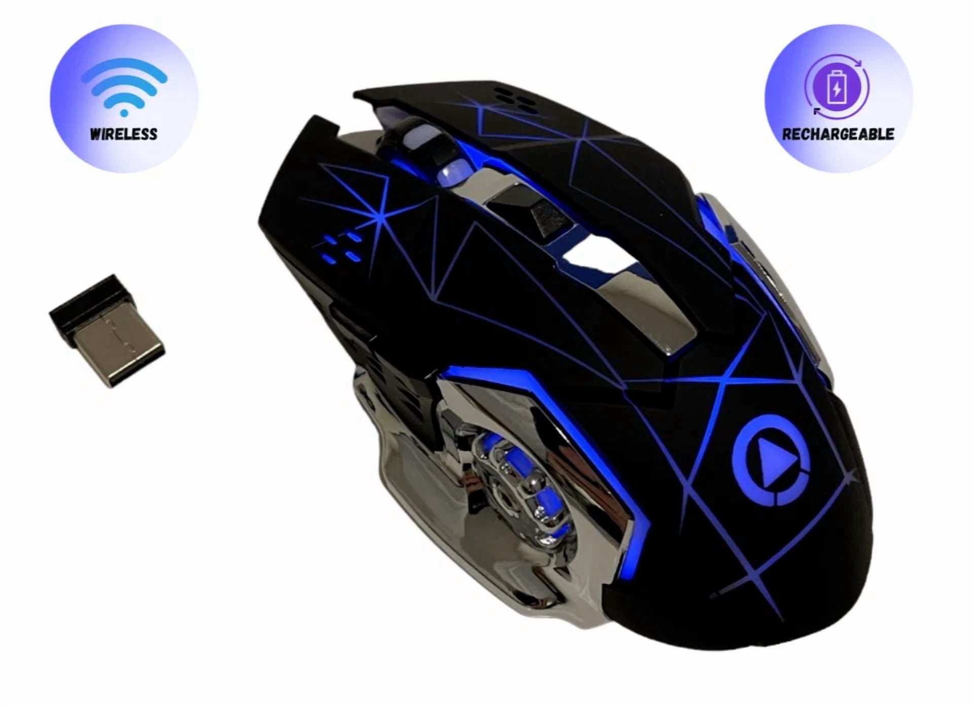 RHEA- Gaming Mouse For Kids Rechargeable Wireless 6 Button For Laptop Computer