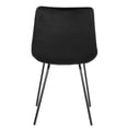 thumbnail image 6 of Elama 2 Piece Tufted Dining Chair in Black with Metal Legs, 6 of 10