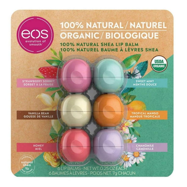 EOS 100 Natural Certified Organic Shea Lip Balm Variety Pack
