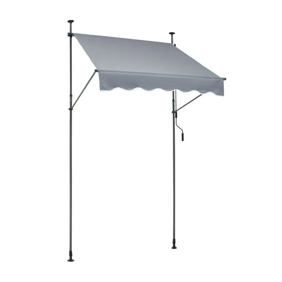Retractable Patio Awning 59x47 Inch, Crank Handle Sunshade Shelter