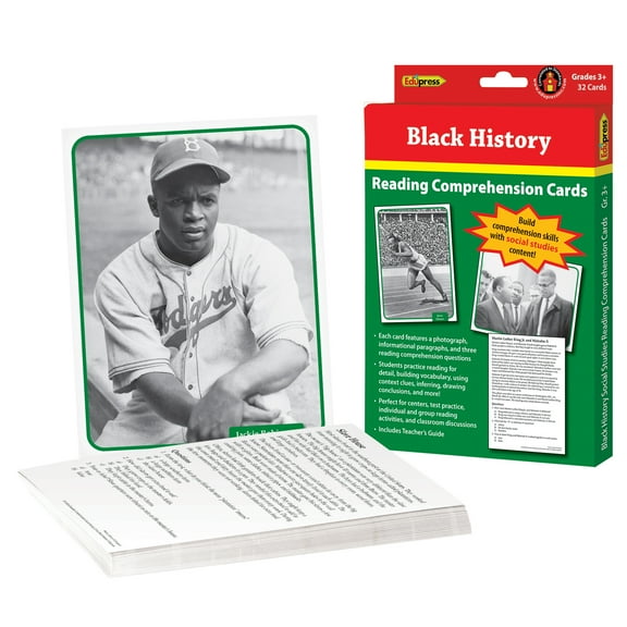 Edupress Reading Comprehension Social Studies Cards: Black History