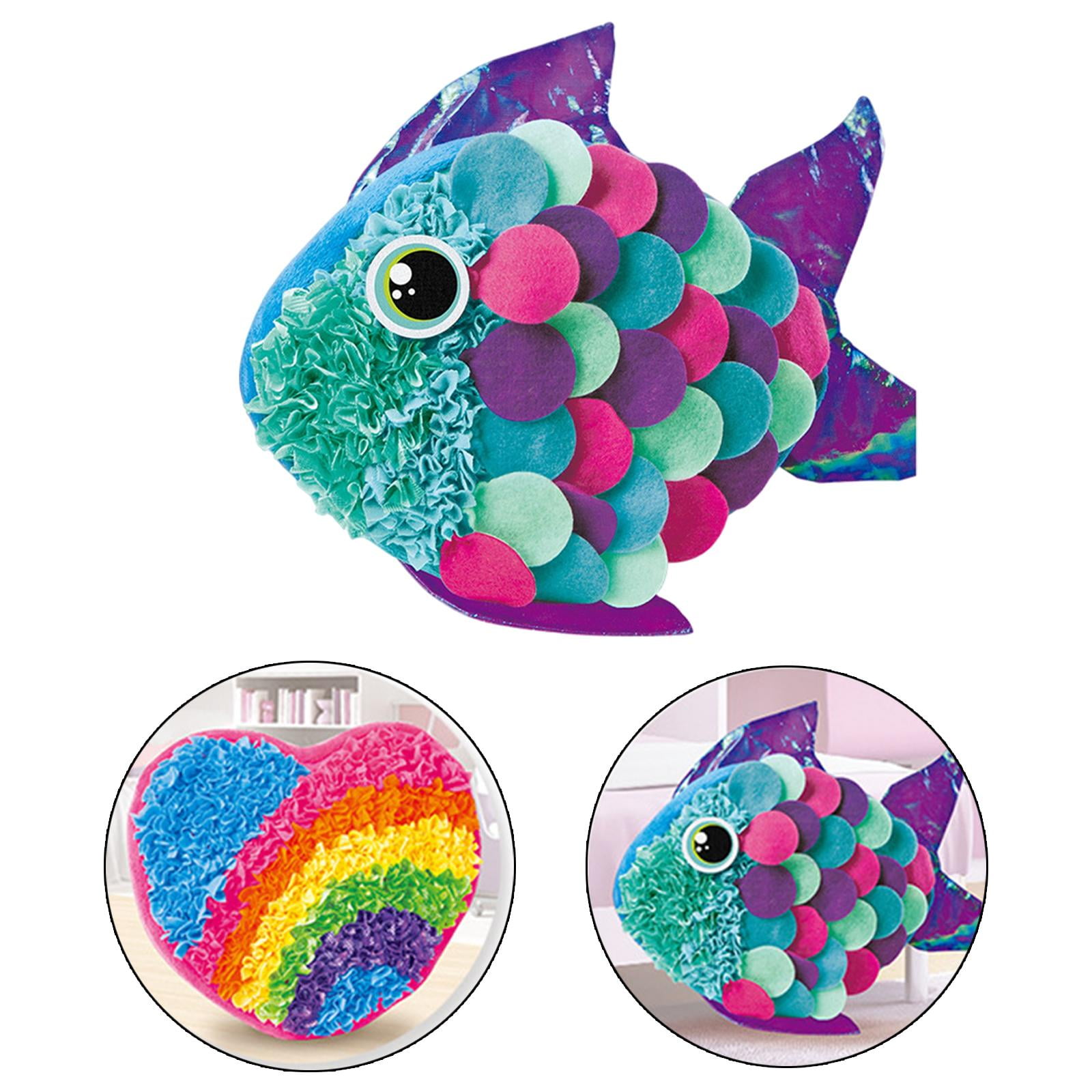 Funny Pillow DIY Kits Arts and Crafts Doll for Valentine Day Christmas Birthday Educational toys Decor , Fish