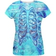 thumbnail image 1 of Halloween Octopus Kraken Skeleton Ribs Costume All Over Womens T Shirt, 1 of 2