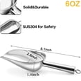 thumbnail image 2 of Ice Scoop 6 oz, Metal Ice Scooper for Ice Maker, Stainless Steel Food Scoop for Candy Wedding Kitchen Bar Party, Pet Animal Dog Food Scoop Beach Shovel, Heavy Duty & Sturdy, Silver, 2 of 9