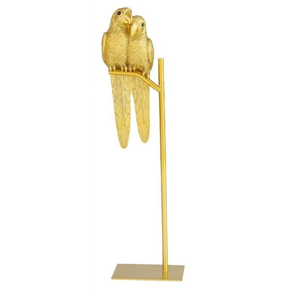 Parrot Sculpture Resin Parrot Statue Bird Animal Decoration Modern Entrance Desk Living Room Decoration Gold