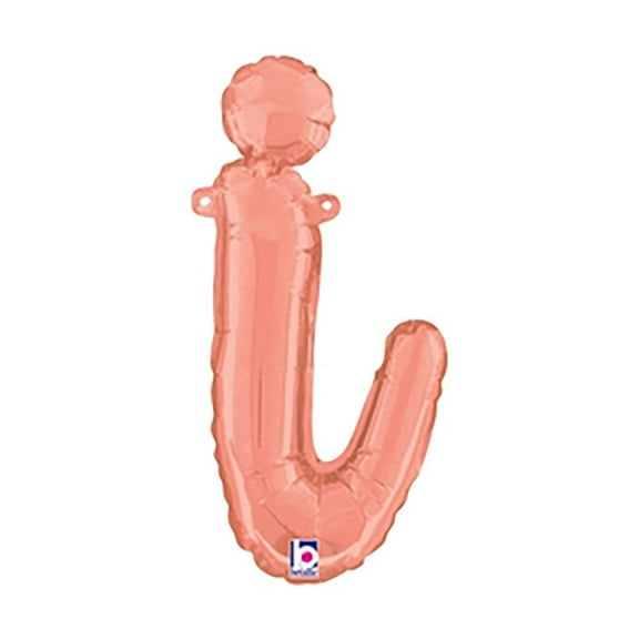 14 inch Script Letter I - Rose Gold (Air-Fill Only) Betallic Foil Mylar Balloon - Party Supplies Decorations
