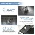 thumbnail image 4 of DELUXE LIVING 33 Inch Drop In Kitchen Sink with Accessories, 16 Gauge Single Bowl 304 Stainless Steel Sink, Workstation Kitchen Sinks 3 Accessories include Drain Strainer, Gun black, 4 of 8