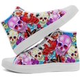 thumbnail image 5 of Skull High Tops Canvas Shoes for Men Women Classic Lace Up Gothic Fashion Sneaker Street Casual Canvas Sneakers, 5 of 7