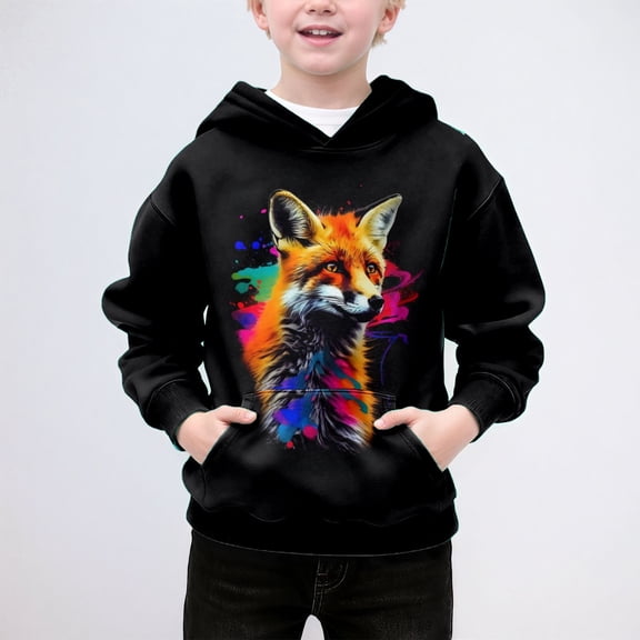 HCYSFG Boys Graphic Print Hoodies Long Sleeve Sweatshirt Kangaroo Pocket Fall Winter Daily Casual School Loose Pullover Top