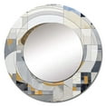 thumbnail image 2 of Designart "Mosaic in Grey and Yellow III" Abstract Shapes Round Mirror Wall Décor Modern - Large Grey Round Mirror - Round Mirror 29" x 29" Inch, 2 of 5