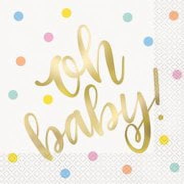 Baby Shower 'Oh Baby' Lunch Napkins (16ct) (Pack of 8)