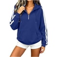 thumbnail image 5 of CBASIHI Womens Quarter Zip Sweatshirts with Pocket Loose Fit Casual Athletic Fall Long Sleeve Drop Shoulder Workout Hoodie Blue S, 5 of 8