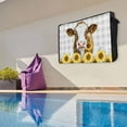 thumbnail image 6 of Outdoor TV Cover 36 to 39 Inches, Sunflower Cow Plant Farm Flower Gray Plaid Waterproof and Weatherproof TV Cover with Remote Control Pocket, Flat Screen TV Cover Protector for Outside TV, 6 of 6