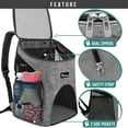thumbnail image 3 of PetAmi Small Dogs and Cat Backpack Carrier, Airline Approved Pet Backpack Carrier, Ventilated, Safety Strap, Buckle Support Designed for Hiking Travel Camping Outdoor, Max 18 lbs (Heather Gray), 3 of 8