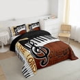 thumbnail image 3 of Feelyou Retro Western Piano Queen Comforter Set for Child, Musical Note Bedding Sets, Musical Instruments Reversible Bedding Comforter Set, Super Cozy Room Decor, 3-Piece, 3 of 8