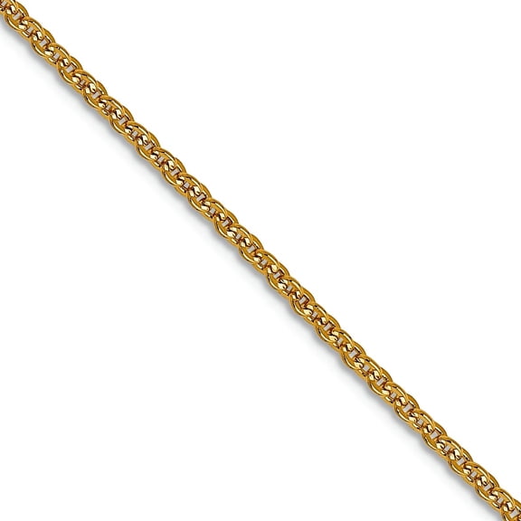10k Solid Yellow Gold 1.4mm Flat Cable Chain Necklace 16 Inch Chain Necklace for Women and Men