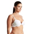 thumbnail image 3 of Curve Muse Women Plus Size Underwire Add 1 and a Half Cup Push Up Lace Mesh Bra-2PK-White,Fushia-38C, 3 of 6