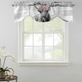 thumbnail image 2 of Tie Up Valances for Windows, Floral Animal Adjustable Valance Curtains Window Treatment for Living Room/Bedroom, Grey Country Vintage Farm Cow Flowers Rod Pocket Kitchen Curtains & Drapes 54x18 Inch, 2 of 9