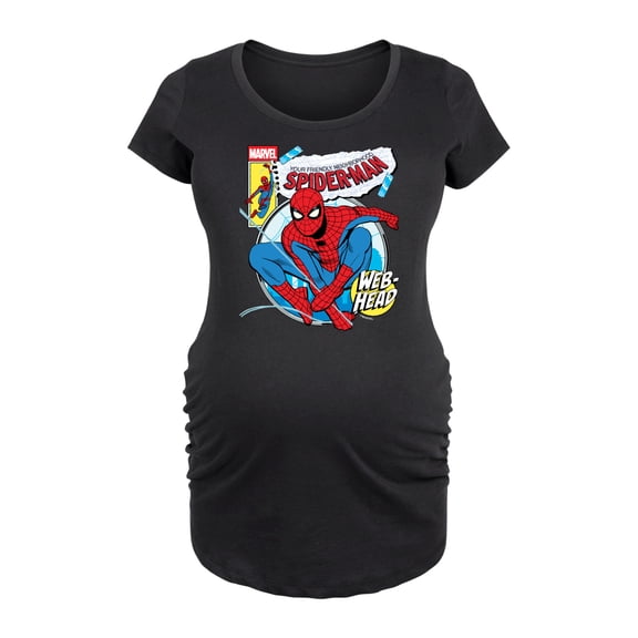 Marvel Your Friendly Neighborhood Spider-Man - Comic Book Cover - Maternity Scoop Neck Graphic T-Shirt