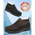 thumbnail image 5 of Snow Boots for Men Canvas Warm Furry Lined Low Top Slip on Non Slip Winter Walking Sneakers Loafers, 5 of 7