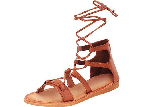 Cambridge Select Womens Crisscross Strappy Ankle Buckle Flat Sandal