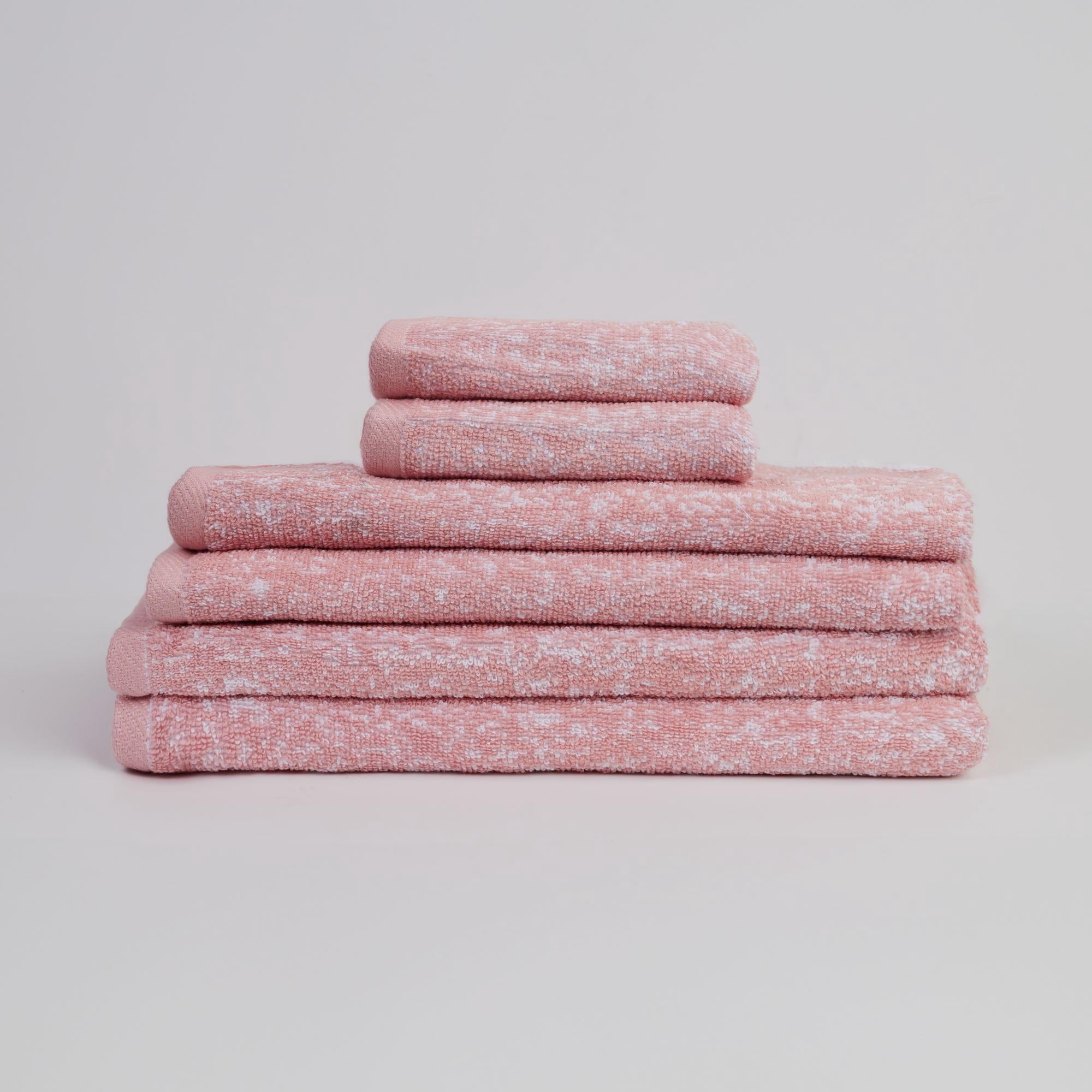 London 6-Piece 100% Cotton Bath Towel Set in Rose