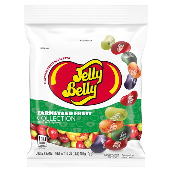 Jelly Belly Farmstand Fruit Jelly Bean Mix - 1 Pound (16 Ounces) Resealable Bag - Genuine, Official, Straight from the Source