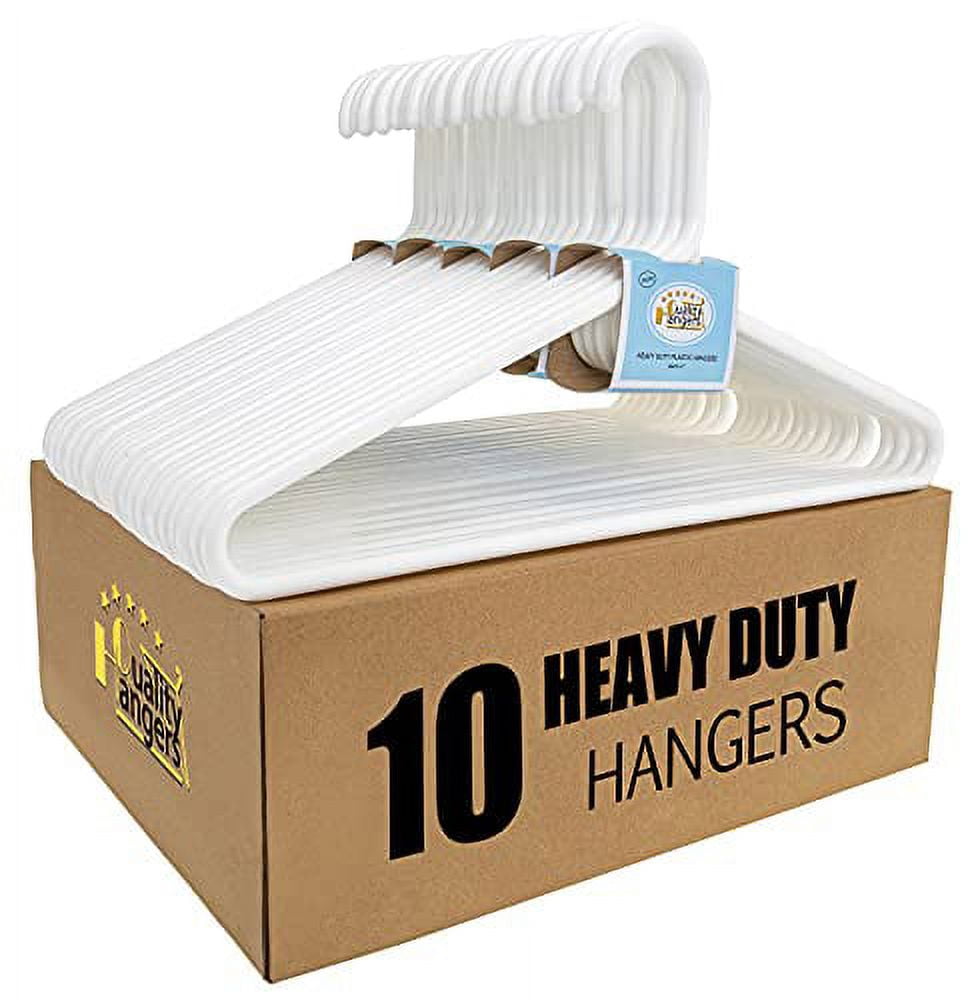 BonDream 6-Pack Heavy Duty Plastaic Extra-Wide Arm 15-23 Suits Clothes  Hangers with Swivel Hooks,Perfect for Coat,Jacket,Dress,Shirt,Trousers or