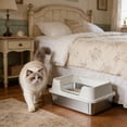 thumbnail image 5 of WLAGOOD High Wall Stainless Steel Kitty Litter Pan Semi-Enclosed Anti-Scatter Odor Control Non-Slip Scratch Proof Washable Litter Box for Large Cats - 19.7×13.8×8.7in, 5 of 6
