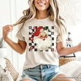 thumbnail image 5 of Checkered Santa Claus Vintage T-Shirt, Retro Merry Christmas Tee, 5 of 6