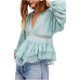 thumbnail image 1 of Blusa campesina Free People Nostalgic Feels Verde Pequeña Estilo Campesina, 1 of 2