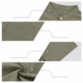 thumbnail image 7 of Men's Linen Shirts Short Sleeve Casual Summer Beach Button Down Shirt for Men Size 3XL Army Green, 7 of 7
