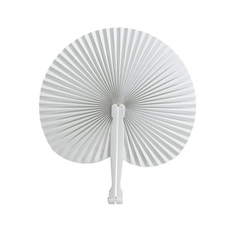 

NUOLUX 60pcs Folding Fan Handheld Fans Paper Folded Fan Circular Paper Fan for Wedding Party