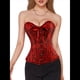 thumbnail image 2 of Corsé Moldeador con Cordones y Estampado Floral Renacentista para Mujer, Sin Mangas, con Cuello en V. Negro y Rojo XL, 2 of 10