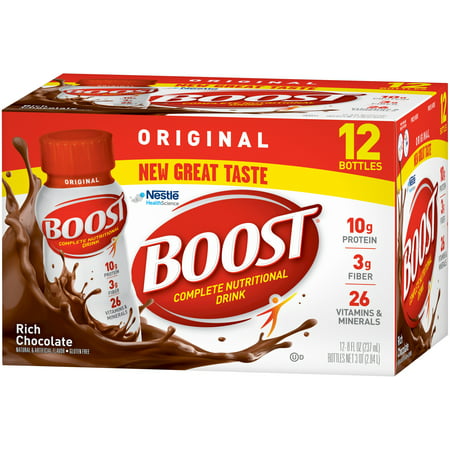 Boost Original Complete Nutritional Drink, Rich Chocolate , 8 fl oz Bottle, 12 (Best Nutritional Drink For Elderly)