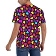 thumbnail image 2 of Zufioo Colorful Hearts Print Men's Baseball Short Sleeve, Moisture Wicking Button-Down Hip Hop Tee-Large, 2 of 7