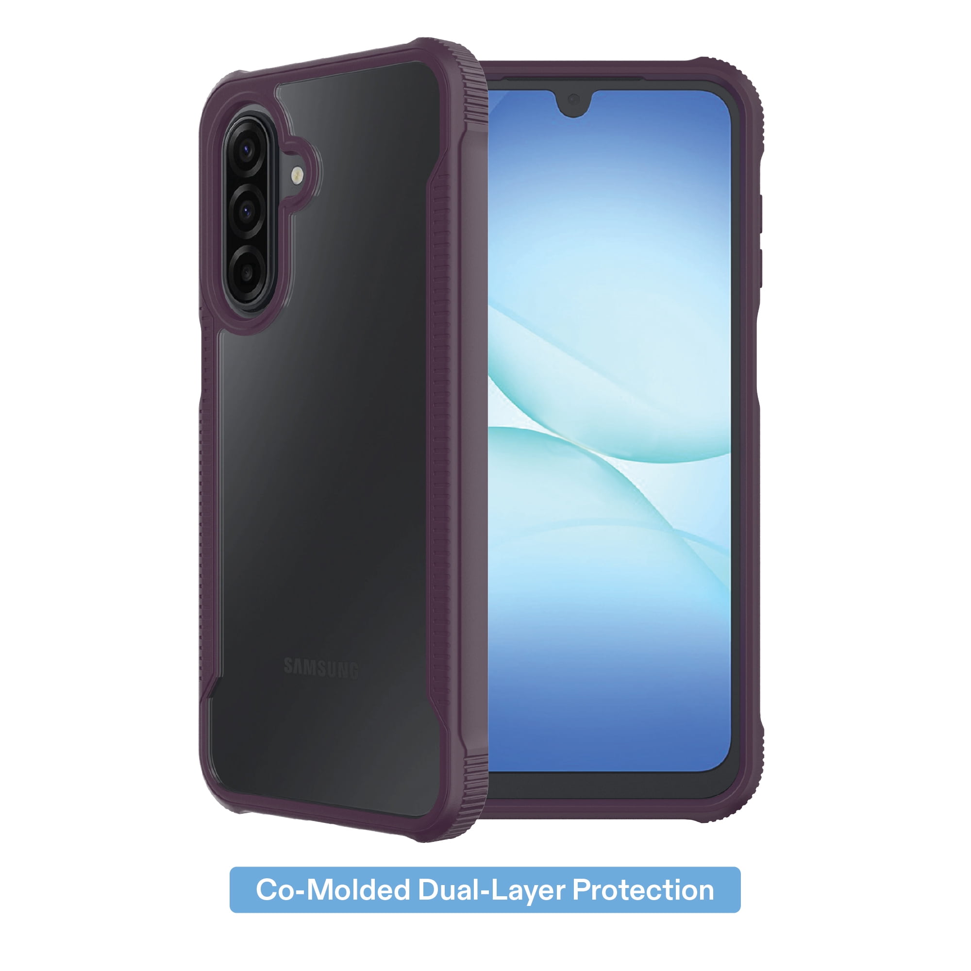 onn Dual-Layer Phone Case for Samsung Galaxy for A17 5G - Purple/Clear