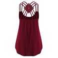 thumbnail image 2 of WTXUE Tank Tops Womens Tank Tops Loose Fit Bandages Sleeveless Vest Top High Low Tank Top Notes Strappy Tank Tops Sleeveless Tank Tops for Women Open Back Tops for Women Womens Tops Casual Wine Xl, 2 of 2