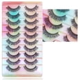 thumbnail image 1 of EIMELI 10 Pairs Reusable False Eyelashes Comfortable Lightweight Wear False Eyelashes for Daily Party Traveling Makeup, 1 of 7