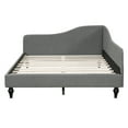 thumbnail image 4 of Full Size L-Shaped Daybed Frame, Upholstered Linen Corner Sofa Bed, Sleeper Couch with with Solid Wood Legs, No Box Spring, Grey, 4 of 9