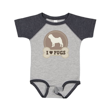 

Inktastic Pug Dog - I Love Pugs Gift Baby Boy or Baby Girl Bodysuit